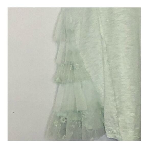 Anthropologie Lilka Mint Green Knit Tank Top Lace Ruffle Trim Small - Picture 13 of 16